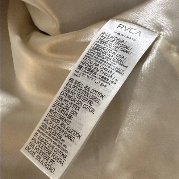 RVCA Women's Utility Jacket - Brown, Cream, and Green Plaid - Picture 5 of 7